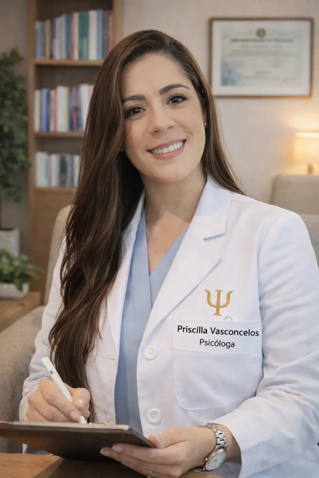 Priscilla Vasconcelos em seu consultório no Harmony Trade Center, Maceió